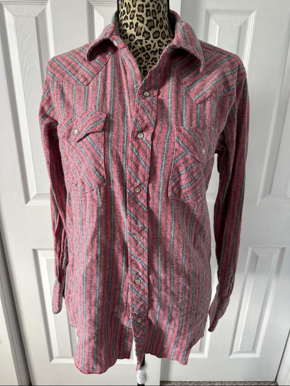 Red Striped Men's Western Shirt